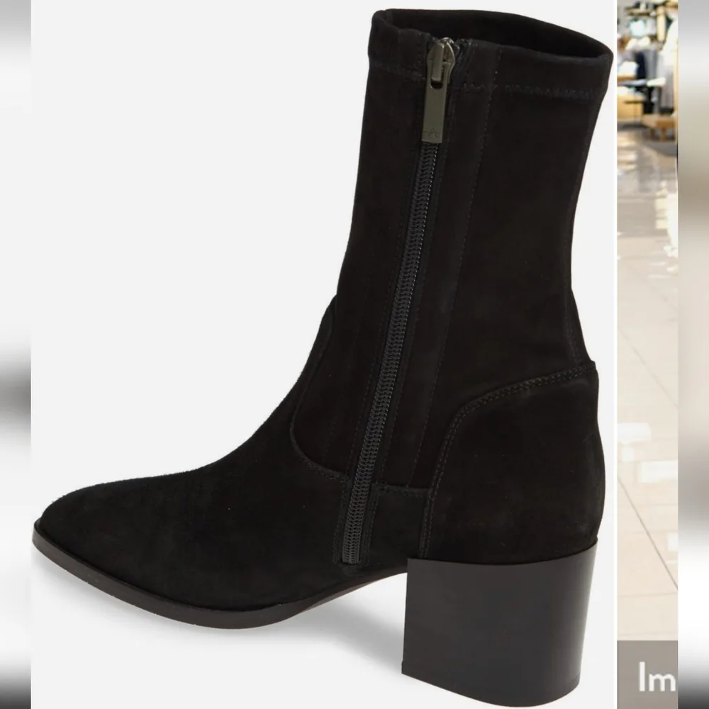Aquatalia Tilly Weatherproof Bootie, black suede, size 9